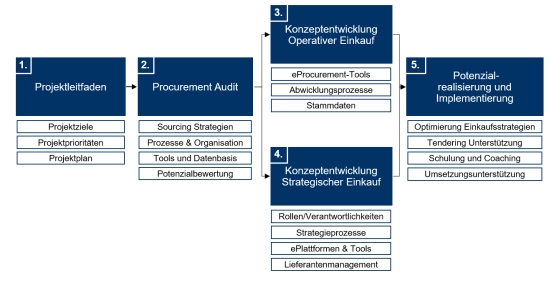 Vorgehensweise mit fünf Modulen