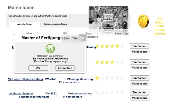 TCW Konzept zur spielifizierten Fertigungsplanung