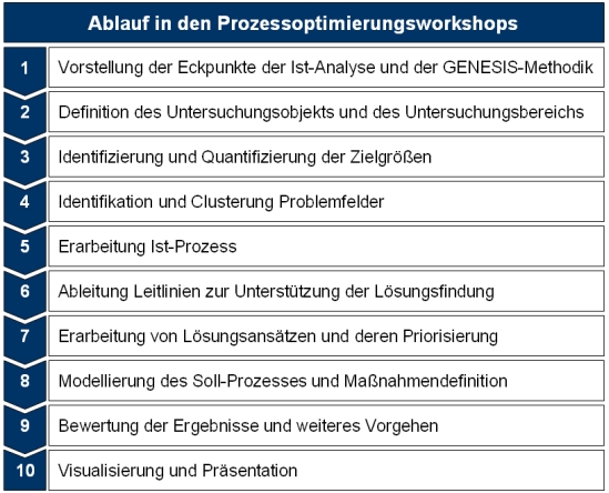 Ablauf des Prozessoptimierungsworkshops